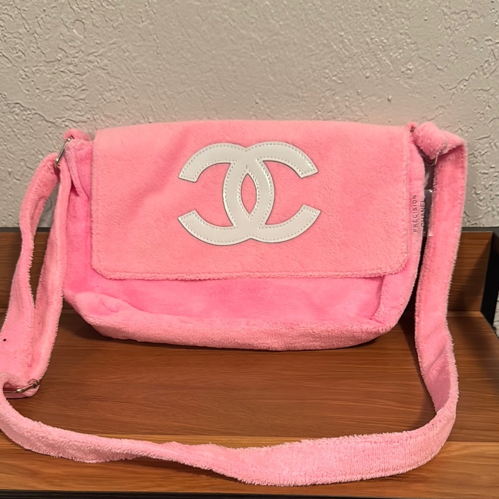 Chanel Precision Pink Crossbody Bag with Iconic CC Logo
